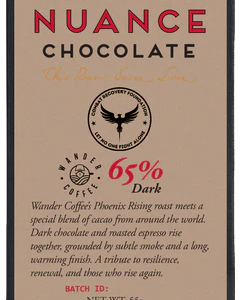 Nuance Chocolate x Wander Coffee collaboration bar supporting Combat Recovery Foundation