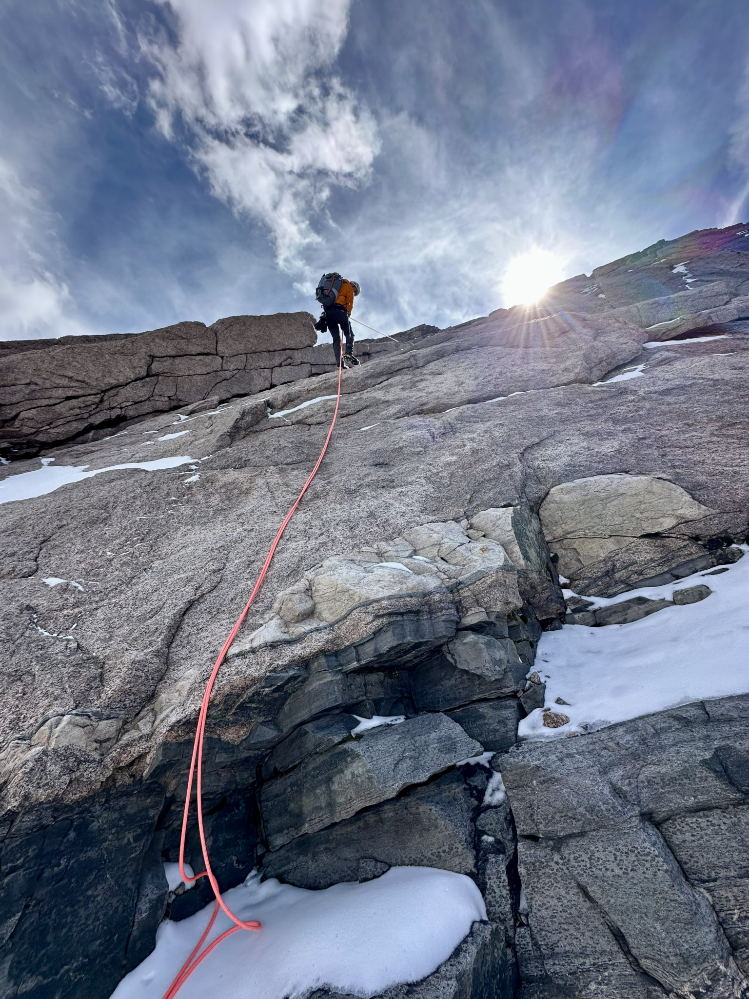 Combat veteran climbing in Rocky Mountain National Park near Longs Peak in Colorado